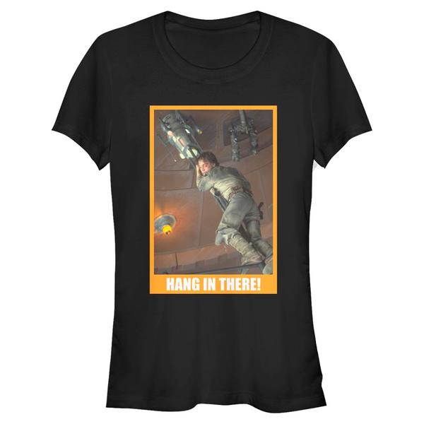 Aperçu: Star Wars - Luke Skywalker Hang In There - Femme T-shirt - Noir - Devant