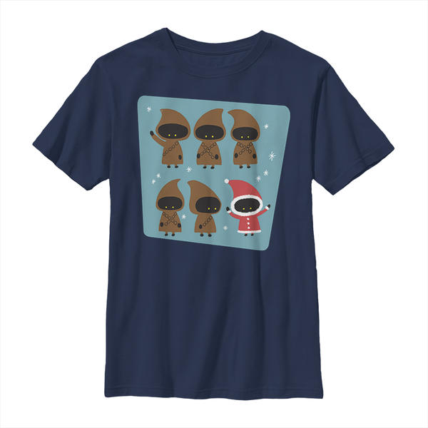 Aperçu: Star Wars - Jawas Holiday Stack - Christmas - Enfant T-shirt - Bleu marine - Devant
