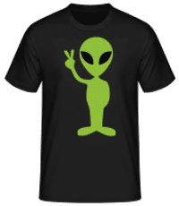 Alien Symbole De Paix - T-shirt standard Homme - Noir - Devant
