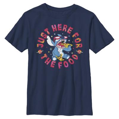 Disney Classics - Lilo & Stitch - Stitch Pizza - Detské Tričko - Namornícka modrá - Predné