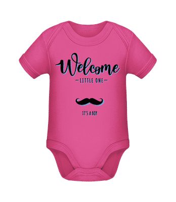 Welcome It´s A Boy - Organic Baby Body - Magenta - Front