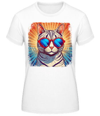 Bengal Cat Hippie Look - Camiseta básica de mujer - Blanco - delante