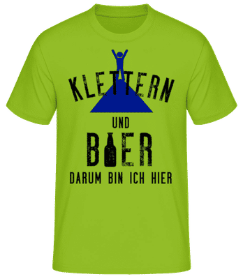 Klettern Und Bier - Männer T-Shirt B&C - Lime - Vorne
