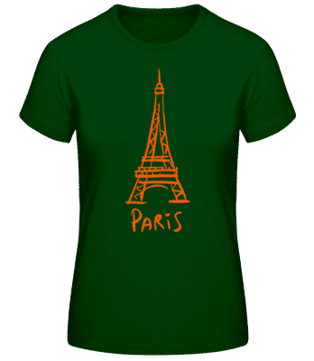 Panneau Paris Tour Eiffel - T-shirt standard Femme - Vert bouteille - Devant