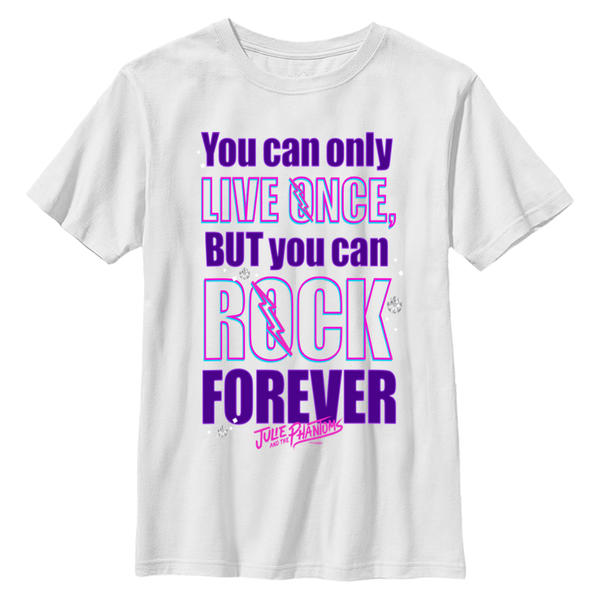 Aperçu: Netflix - Julie And The Phantoms - Text Rock Forever - Enfant T-shirt - Blanc - Devant