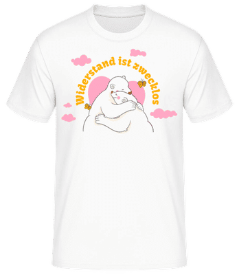 Widerstand Ist Zwecklos - Männer Basic T-Shirt - Weiß - Vorne