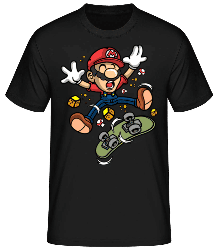 Náhled: Mario Skater - Pánské basic tričko - Černá - Napřed