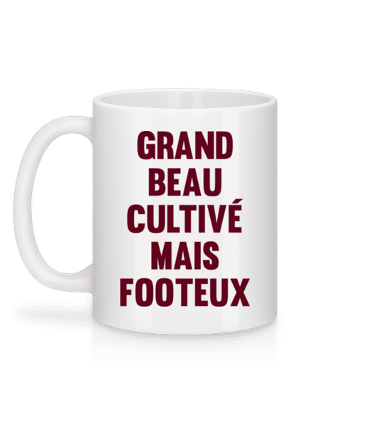 Aperçu: Grand Beau Cultivé Mais Footeux - Mug en céramique blanc - Blanc - Derrière