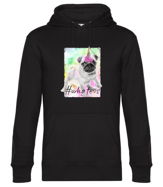 Aperçu: Whatevs - Sweat à capuche premium Unisexe - Noir - Devant