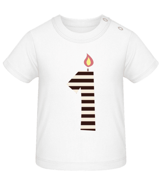 Aperçu: Bougie D'Anniversaire - T-shirt Bébé - Blanc - Devant