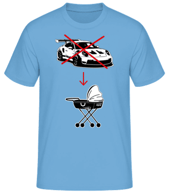 Porsche vs stroller pram - Men's Basic T-Shirt - Light blue - Front
