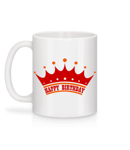 Aperçu: Happy Birthday Couronne - Mug en céramique blanc - Blanc - Derrière