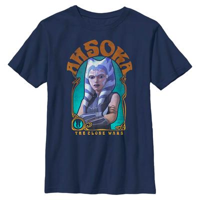 Star Wars - The Clone Wars - Ahsoka Nouveau - Kids T-Shirt - Navy - Front