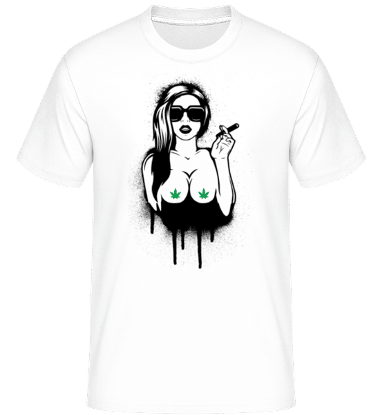 Aperçu: Femme De Cannabis -  T-Shirt Shirtinator homme - Blanc - Devant
