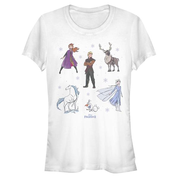 Aperçu: Disney - La Reine des neiges - Skupina Frozen Doodles - Femme T-shirt - Blanc - Devant