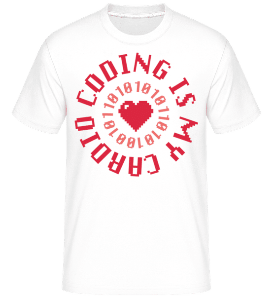 Aperçu: Coding Is My Cardio -  T-Shirt Shirtinator homme - Blanc - Devant