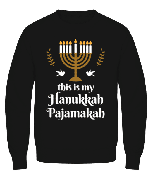 Aperçu: This Is My Hanukkah Pajamakah - Sweatshirt Homme - Noir - Devant