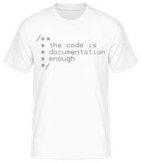 Code Is Documentation - T-shirt standard Homme - Blanc - Devant