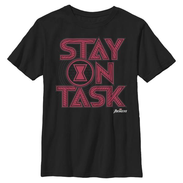 Aperçu: Marvel - Black Widow Stay On Task - Enfant T-shirt - Noir - Devant