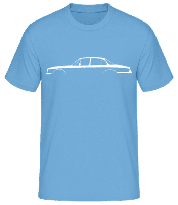 'Jaguar XJ (Series II)' Silhouette - Pánske basic tričko - Svetlo modrá - Predné