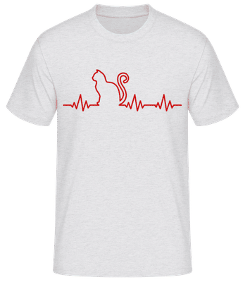 Heartbeat Cat - Men's Basic T-Shirt - Heather grey - Front