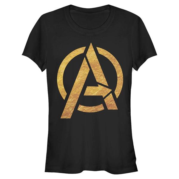 Aperçu: Marvel - Logo Gold Foil Avengers - Femme T-shirt - Noir - Devant