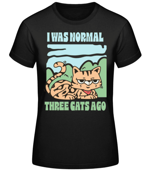 Vorschau: Three Cats Ago - Frauen Basic T-Shirt - Schwarz - Vorne
