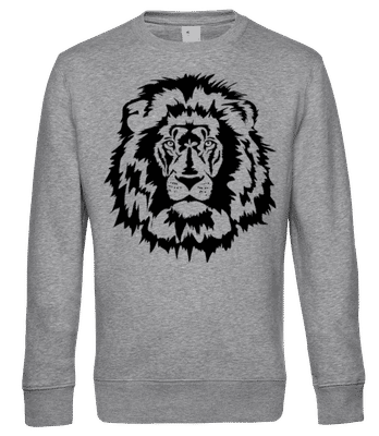 Lion Noir - Sweat-shirt standard pour homme - Gris chiné - Devant