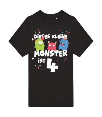 Dieses Kleine Monster Ist 4 - Kinder T-Shirt B&C - Schwarz - Vorne