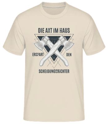 Die Axt Im Haus - Männer Basic T-Shirt - Creme - Vorne