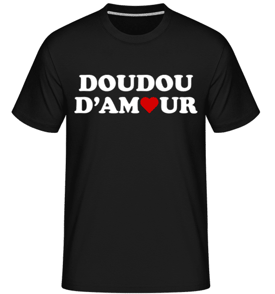 Aperçu: Doudou D’amour Saint Valentin Mignon -  T-Shirt Shirtinator homme - Noir - Devant