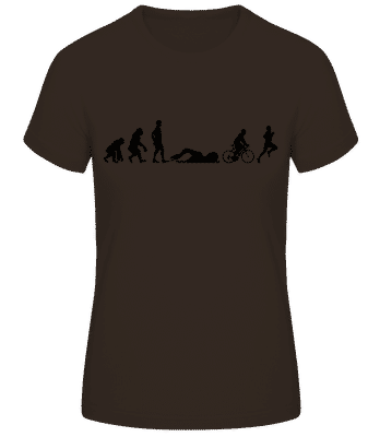Evolution Of Triatlon - Dámske basic tričko - Hnedá - Predné