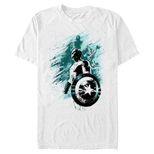 Aperçu: Marvel - Avengers - Captain America Simple Teals - Homme T-shirt - Blanc - Devant
