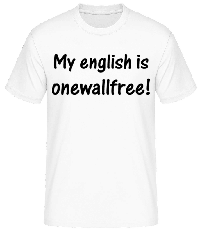 Vorschau: Onewallfree English Black - Männer Basic T-Shirt - Weiß - Vorne