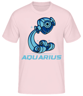 Mecha Robotic Zodiac Sign Aquarius - Männer Basic T-Shirt - Rosa - Vorne
