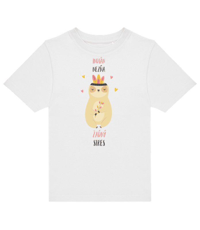 Náhled: Indián Nezná žádný Stres - Dětské tričko B&C - Bílá - Napřed
