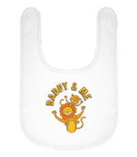 Daddy And Me Lion - Bio detský podbradnik - Biela - Predné