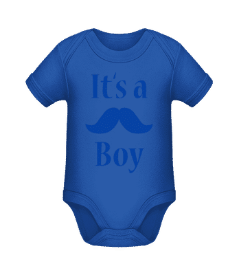 It's A Boy - Moustache - Body manches courtes bio - Bleu royal - Devant