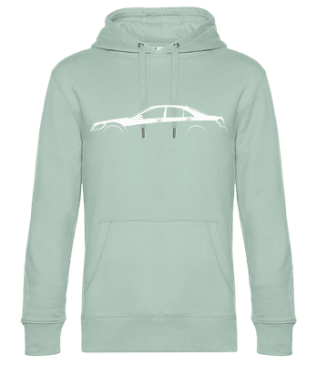 'Mercedes S W221' Silhouette - Sudadera con capucha premium unisex - Verde menta - delante