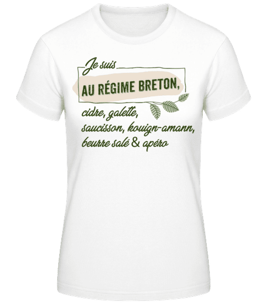 Aperçu: Je Suis Au Régime Breton - T-shirt standard Femme - Blanc - Devant