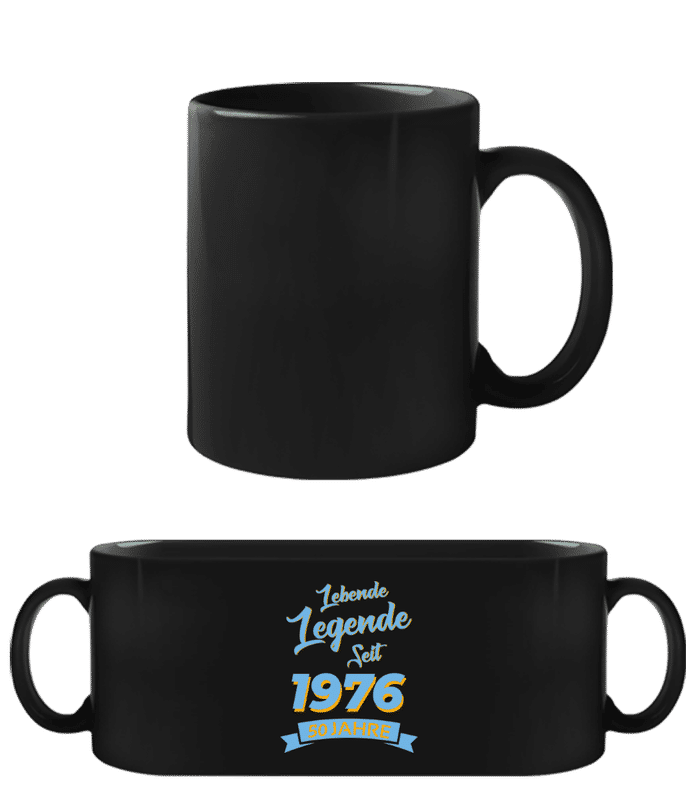 Vorschau: 50 Lebende Legende 1975 - Schwarze Tasse - Schwarz - Vorne