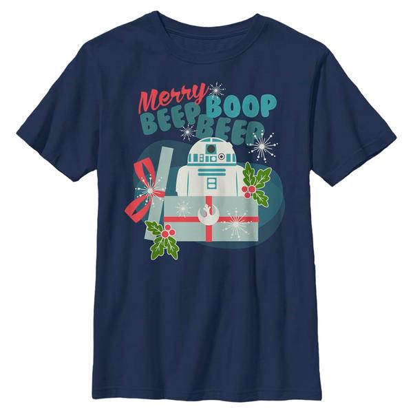 Star Wars - R2-D2 Beep R2 Merry - Christmas - Enfant T-shirt - Bleu marine - Devant