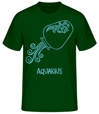 Scribble Style Zodiac Sign Aquarius - Camiseta básica para hombre - Verde botella - delante