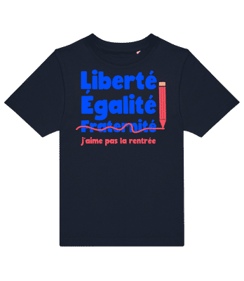 J’aime Pas La Rentrée - T-shirt enfants B&C - Bleu marine - Devant