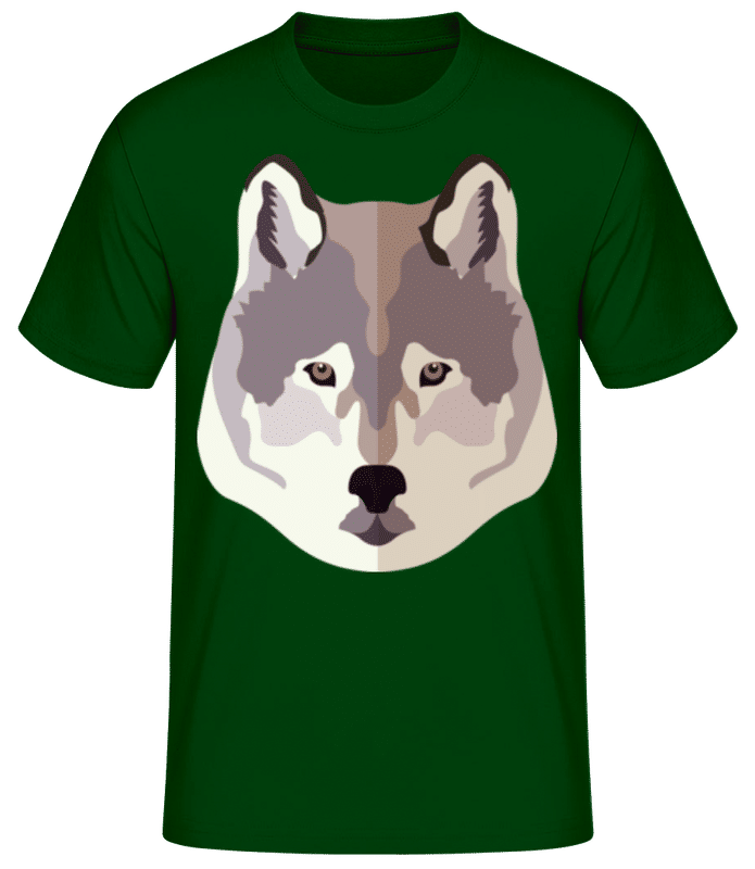 Preview: Wolf Comic Shadow Gray - Men's Basic T-Shirt - Bottle green - Front