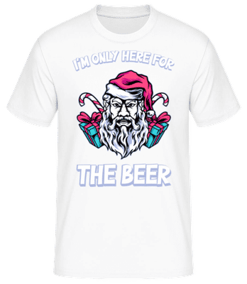 Only Here For The Beer White - Men's Basic T-Shirt - White - Front