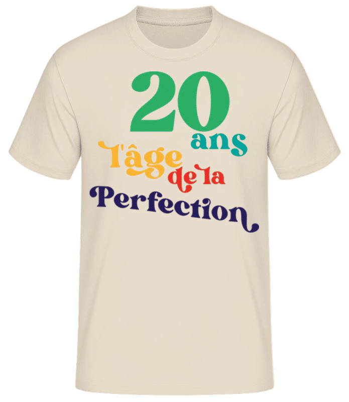 Aperçu: 20 L'âge De La Perfection - T-shirt standard Homme - Crème - Devant