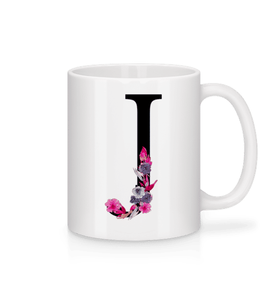 Aperçu: Fleurs Initiale J - Mug en céramique blanc - Blanc - Devant