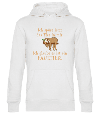 Das Tier In Mir Ist Ein Faultier - Unisex Premium Hoodie - Weiß - Vorne