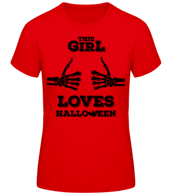 This Girl Loves Halloween - Frauen Basic T-Shirt - Rot - Vorne